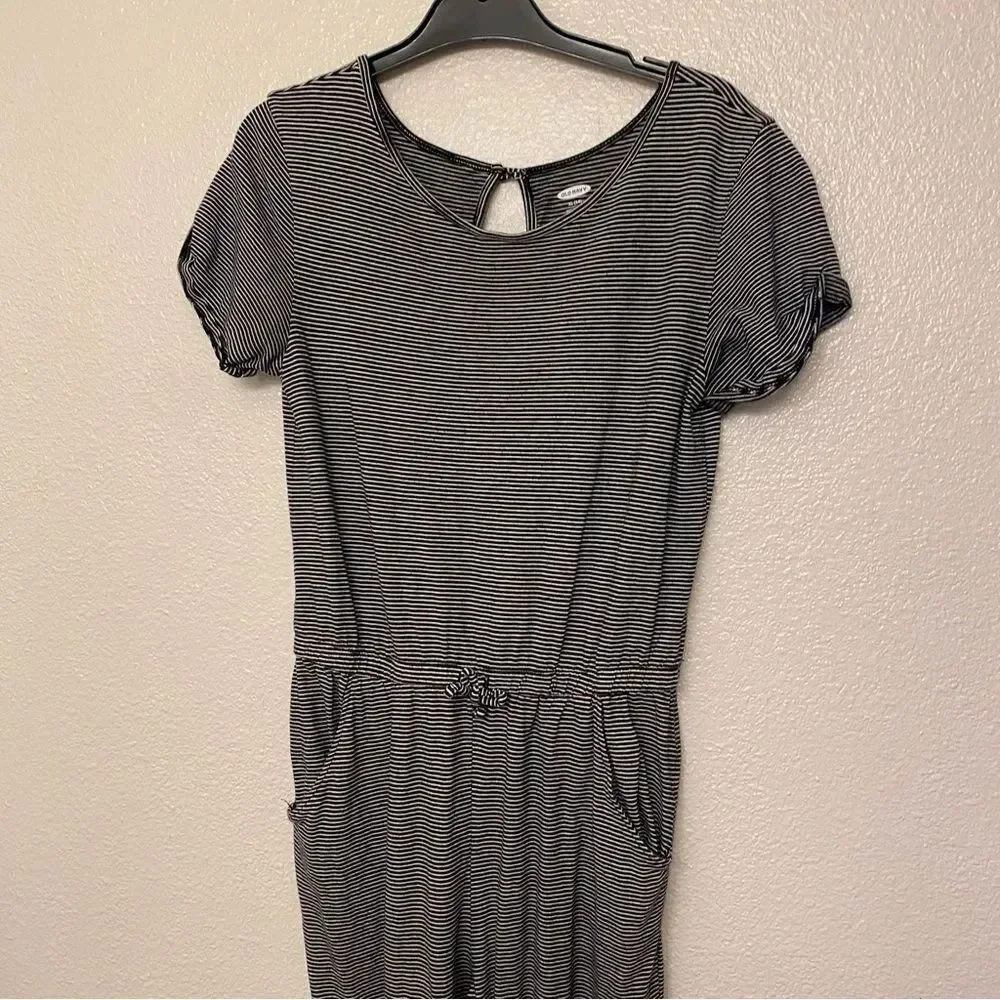Old Navy 100% cotton Short-Sleeve Jumpsuit striped jogger romper xl 14
